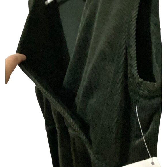 Westbound Sleeveless Corduroy Maxi Dress S Forest Green Western Earthy Boho - Picture 8 of 8